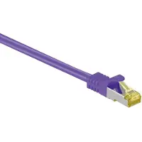 Goobay 3m RJ45 patchkabel CAT 6A S/FTP (PiMF), 500 MHz, met CAT 7 ruwe kabel, paars LSZH halogeenvrij, koper