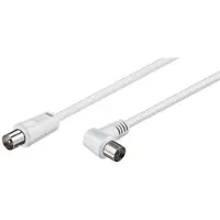 Shiverpeaks IEC (m) recht - IEC (v) haaks coaxkabel - wit - 10 meter