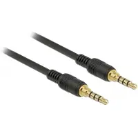 DeLOCK 3,5mm Jack 4-polig audio/video slim kabel met extra ruimte AWG24 / zwart - 2 meter