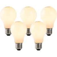 LUEDD Set van 5 E27 LED flame filament lampen opaal glas 3W 250 lm 2200K