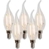 LUEDD Set van 5 E14 dimbare LED filament tipkaars lampen 250lm 2700K