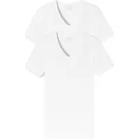 Schiesser 95/5 T-shirt V-hals - 2 Pack 100 White - maat 4XL (4XL) - Heren Volwassenen - Katoen/elastaan- 173982-100-4XL