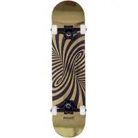Rocket Skateboards Twisted Foil Skateboard 7.5 x 29 Inches Gold