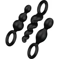Satisfyer Booty Call - anaal plugset (zwart, 3-delig)