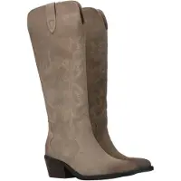 PS Poelman CILLY - Dames Cowboylaarzen - Suède - Taupe - Maat 36