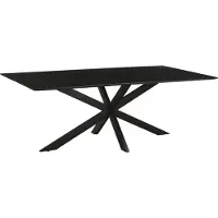 LivingFurn 1x eetkamertafel oslo spider black acacia 220 cm acacia / gecoat staal