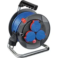 Brennenstuhl Garant IP44 Bremaxx compacte kabelhaspel met 3 contacten / zwart/blauw - 15 meter