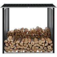vidaXL Haardhoutschuur 172x91x154 cm gegalvaniseerd staal antraciet