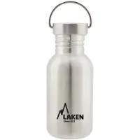 Laken RVS fles 0,5L Basic Steel Bottle - Steel Cap - - roestvrijstaal - waterfles - drinkfles