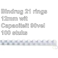 GBC Combbind bindruggen wit - a4 - 12 mm - 100 stuks