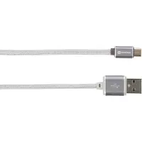 Skross USB 2.0 Aansluitkabel [1x Micro-USB-stekker - 1x USB] 1.00 m Zilver