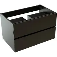 Storke Edge zwevende wastafelonderkast 85 x 52 cm Mat Zwart 2 lades