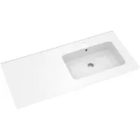 Linie Vano asymmetrisch rechtse wastafel glanzend composiet marmer 100 x 46 cm