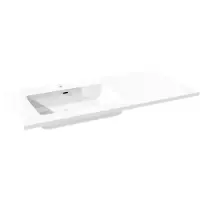 Storke Diva asymmetrisch linkse wastafel glanzend composiet marmer 110 x 52 cm combinatie kast 35 cm
