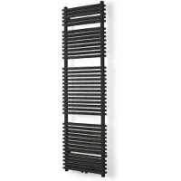 VIPERA Alegria dubbele handdoekradiator 50 x 180 cm centrale verwarming mat zwart zij- en middenaansluiting 1.688W