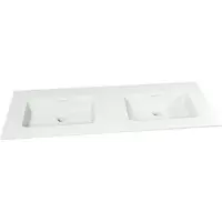 Storke Mata dubbele wastafel matte Solid Surface 120 x 46 cm