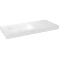 Storke Mata High asymmetrisch linkse wastafel matte Solid Surface 120 x 52 cm