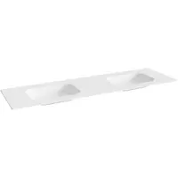 Balmani Tablo Arcato dubbele wastafel met crepine matte Solid Surface 180 x 55 cm