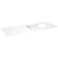Balmani Tablo Arcato asymmetrisch rechtse wastafel matte Solid Surface 135 x 55 cm, afvoerplug niet inbegrepen