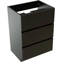 Storke Edge staande wastafelonderkast 60 x 46 cm mat zwart 3 lades
