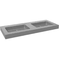 Storke Scuro High dubbele wastafel mat kwarts 130 x 52 cm