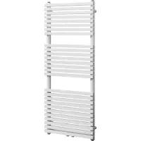 VIPERA Vesuvio enkele handdoekradiator 50 x 120 cm centrale verwarming mat wit zij- en middenaansluiting 872W