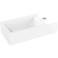 Luca Varess Cubic handenwasser 36,5 x 18 cm glanzend witte porselein