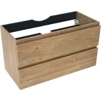 Linie Lado zwevende wastafelonderkast 100 x 46 cm natuur eik 2 lades