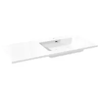 Storke Diva asymmetrisch rechtse wastafel glanzend composiet marmer 110 x 52 cm combinatie kast 35 cm