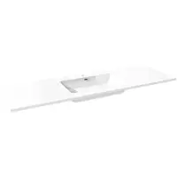 Storke Diva enkele wastafel glanzend composiet marmer 155 x 52 cm