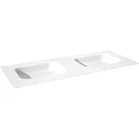 Balmani Tablo Arcato dubbele wastafel matte Solid Surface 135 x 55 cm