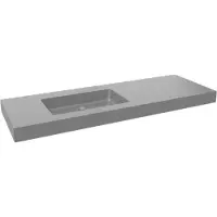 Storke Scuro High asymmetrisch linkse wastafel mat kwarts 150 x 52 cm