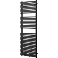 VIPERA Vesuvio enkele handdoekradiator 50 x 150 cm centrale verwarming mat zwart zij- en middenaansluiting 1.061W