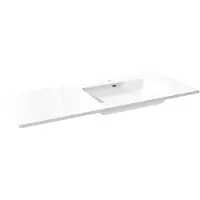Storke Diva asymmetrisch rechtse wastafel glanzend composiet marmer 130 x 52 cm combinatie kast 35 cm