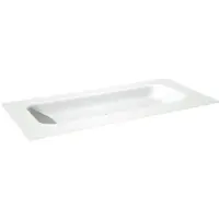 Balmani Tablo Arcato enkele wastafel voor 2 kraangaten matte Solid Surface 120 x 55 cm, exclusief crepine
