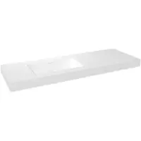 Storke Mata High asymmetrisch linkse wastafel matte Solid Surface 150 x 52 cm