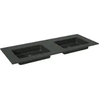 Storke Scuro dubbele wastafel mat kwarts 120 x 46 cm