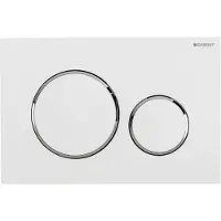 Geberit Sigma 20 bedieningsplaat kleuren:plaat-ring-knop Wit-Chroom-Wit