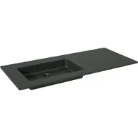 Storke Scuro asymmetrisch linkse wastafel mat kwarts 120 x 52 cm combinatie kast 45 cm