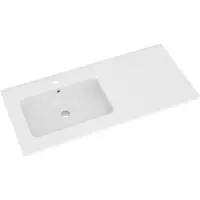 Linie Vano asymmetrisch linkse wastafel mat composiet marmer 100 x 46 cm