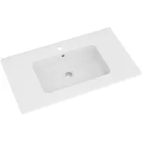 Linie Vano enkele wastafel mat composiet marmer 80 x 46 cm