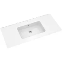 Linie Vano enkele wastafel glanzend composiet marmer 100 x 46 cm