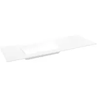 Storke Mata asymmetrisch linkse wastafel matte solid surface 140 x 52 cm combinatie kast 35 cm