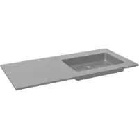 Storke Scuro asymmetrisch rechtse wastafel mat kwarts 110 x 52 cm combinatie kast 45 cm
