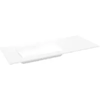 Storke Mata asymmetrisch linkse wastafel matte solid surface 120 x 52 cm combinatie kast 35 cm