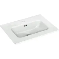 Linie Baro enkele wastafel Glanzend Witte porselein 60 x 46 cm