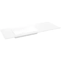 Storke Mata asymmetrisch linkse wastafel matte solid surface 130 x 52 cm combinatie kast 35 cm
