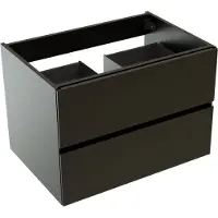 Storke Edge zwevende wastafelonderkast 75 x 52 cm Mat Zwart 2 lades