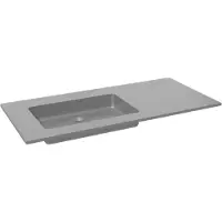 Storke Scuro asymmetrisch linkse wastafel mat kwarts 110 x 52 cm combinatie kast 35 cm