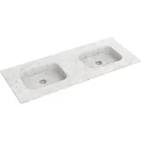 Balmani Tablo Arcato dubbele wastafel Carrara marmer 135 x 55 cm